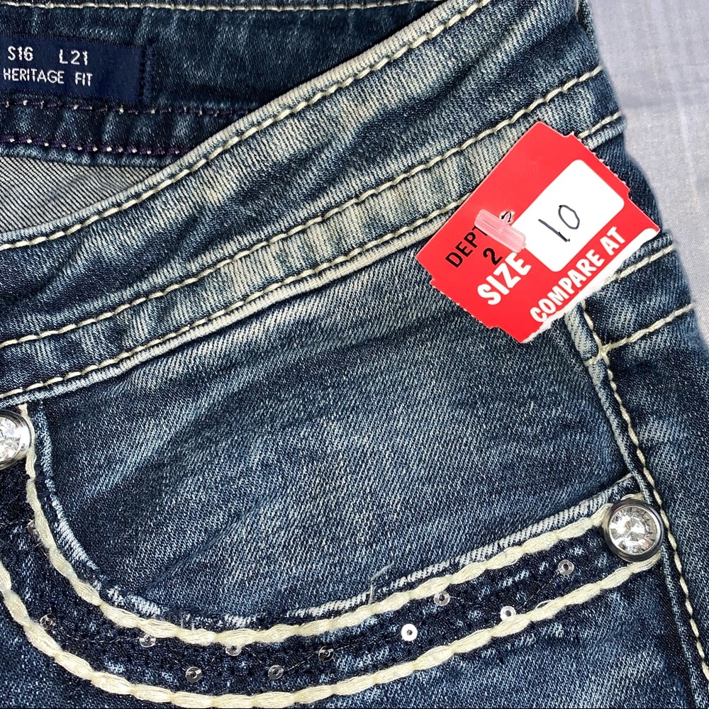 NEW Women’s Vigoss Cropped Dark Denim Jeans sz 16 - Picture 7 of 8